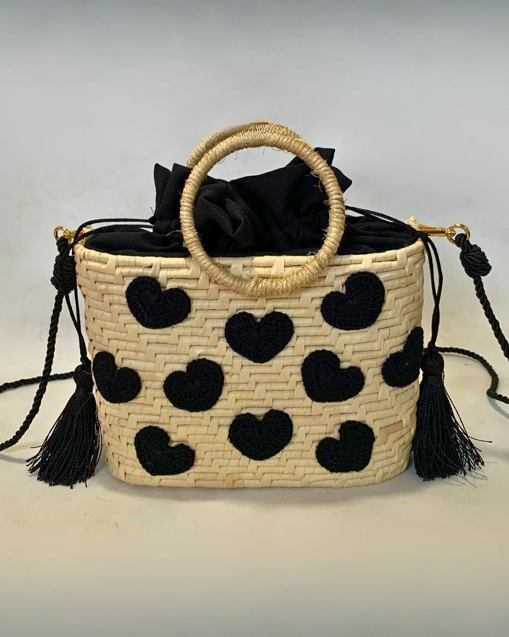 Bolsa De Palha Artesanal Coração 8