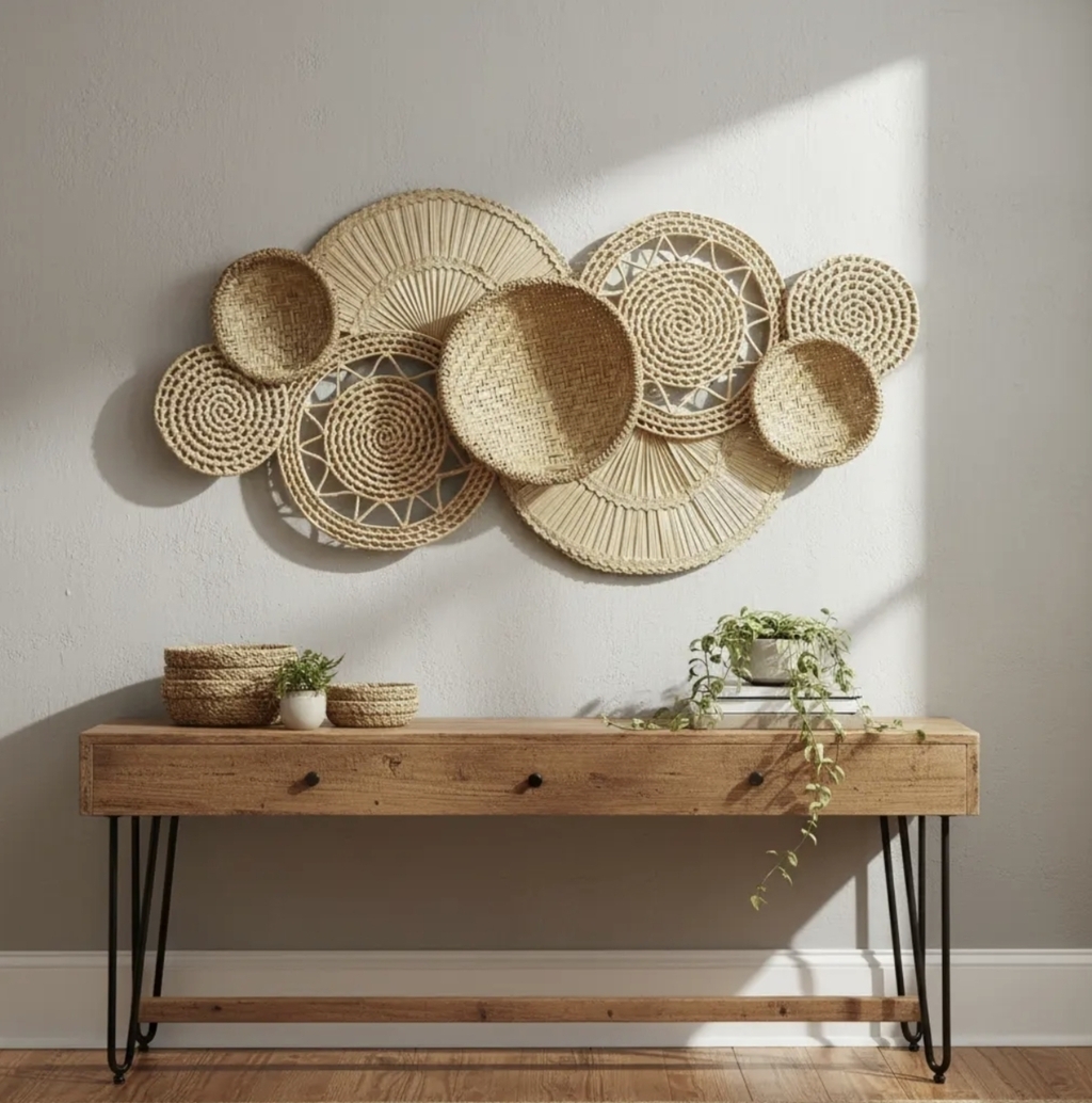Composição Cestaria Parede Boho Praia 2
