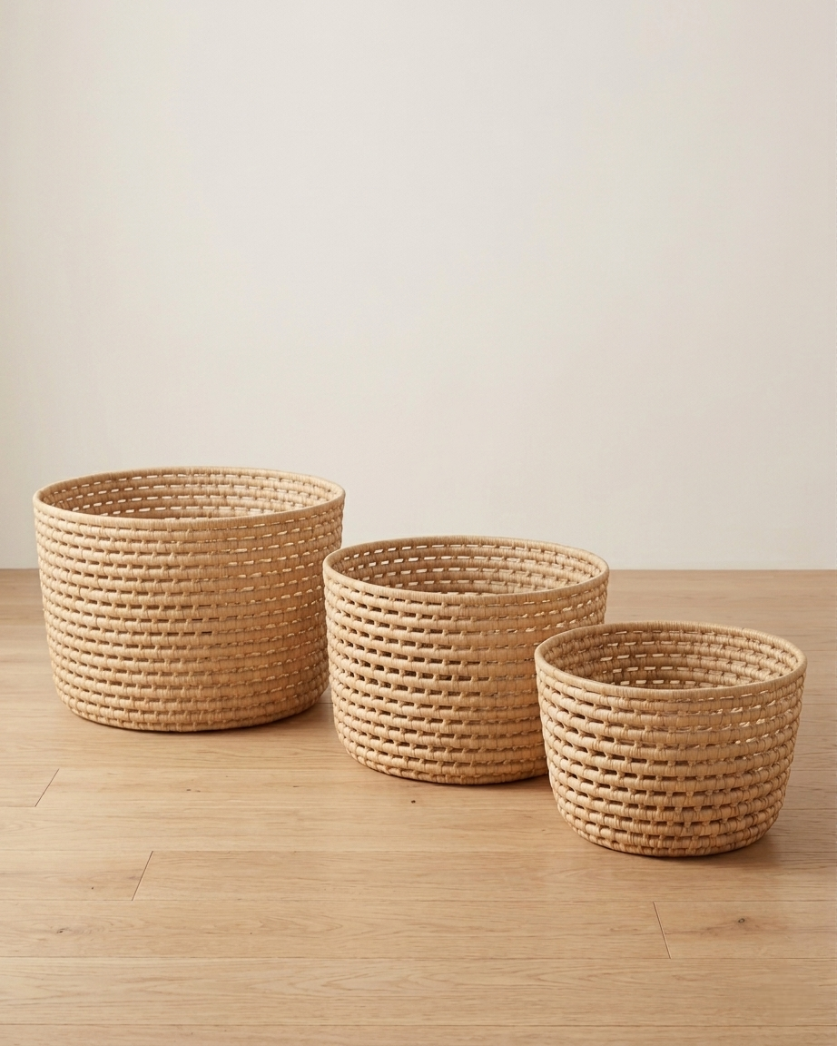 Trio de Cestos de Palha Carnaúba 2
