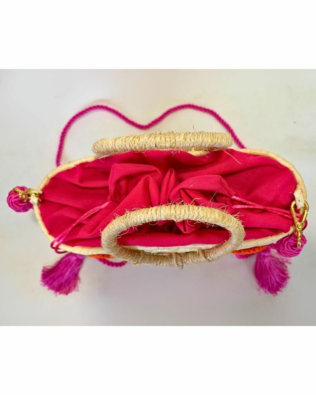 Bolsa De Palha Artesanal Coração 13