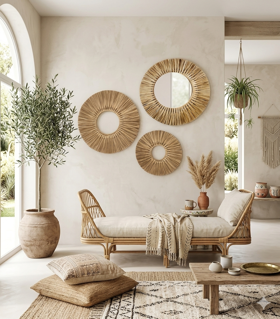 Trio de Mandalas com Espelho Decorativo Boho 4