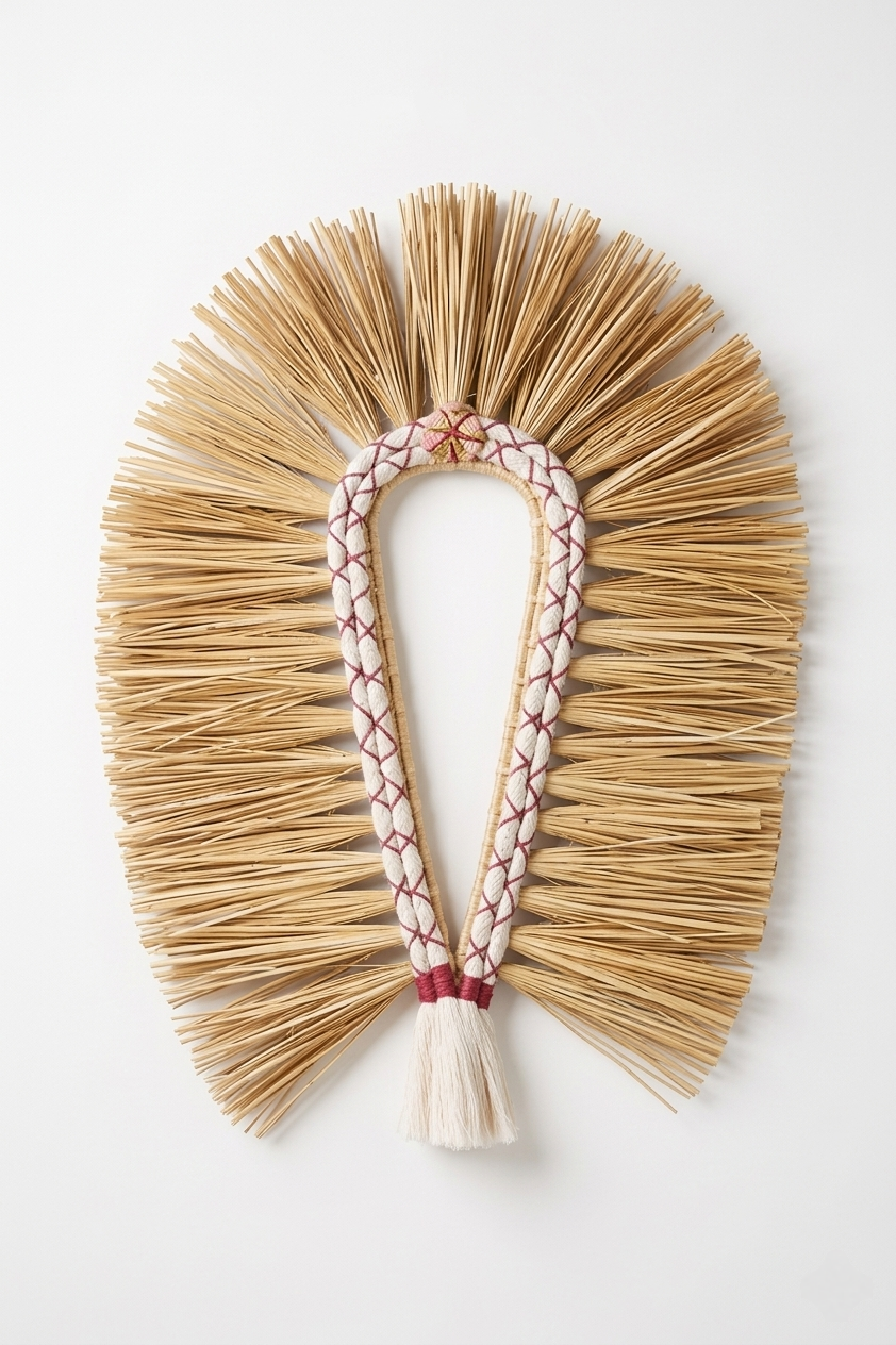Cocar Decorativo de Parede Artesanal Detalhe Têxtil 2