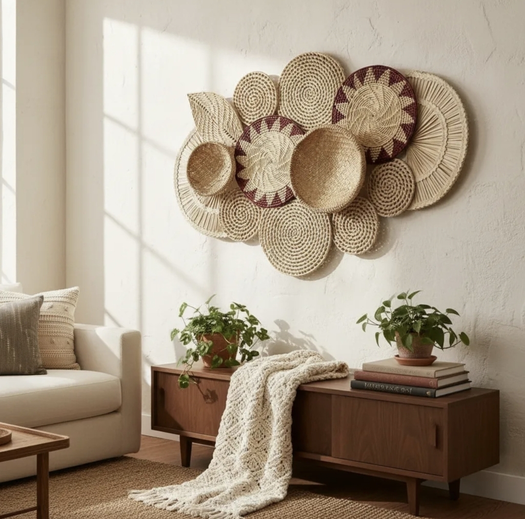 Composição Cestarias De Parede Boho Bali 8