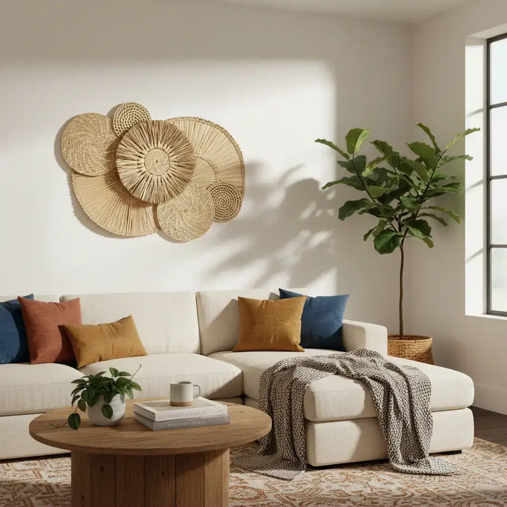 Decoração Cestaria de Parede Artesanal Maldivas 2