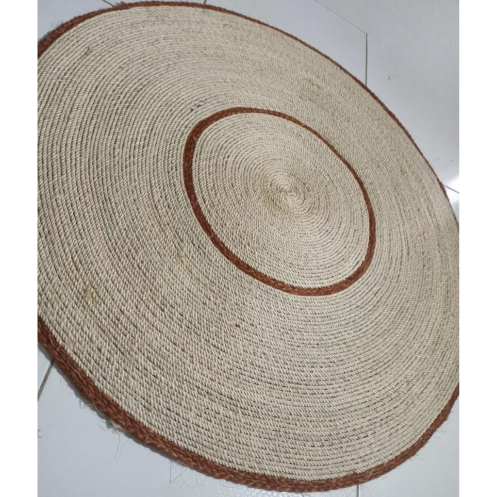 Tapete Corda de Sisal Redondo com Detalhes