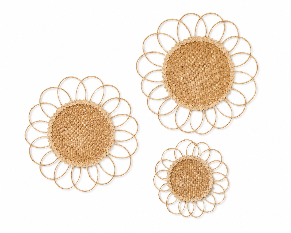 Kit Decoração de Parede Palha Margaridas 2