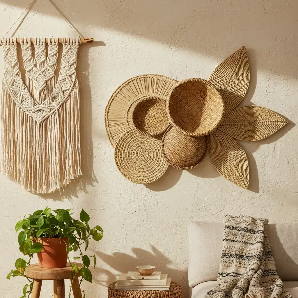 Decoração De Parede Palha Composição Karapanã 2