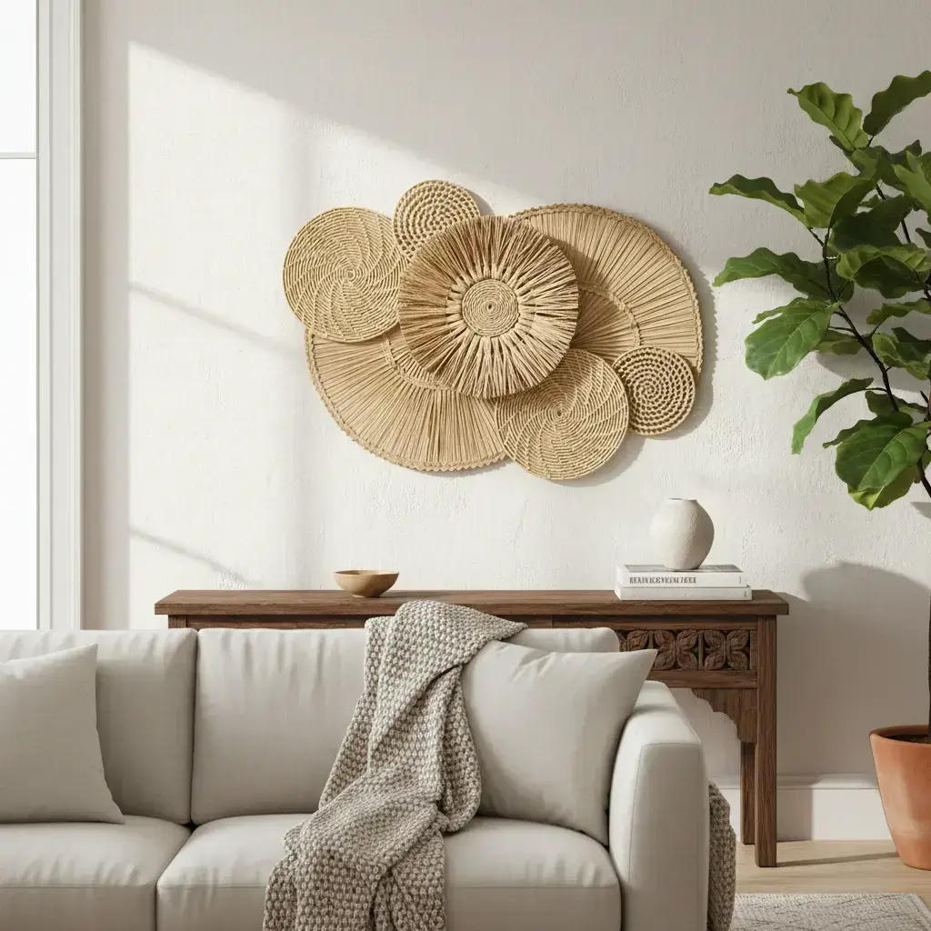 Decoração Cestaria de Parede Artesanal Maldivas