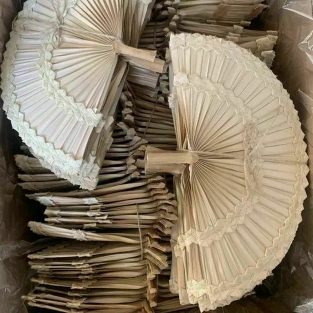 Kit Leques de Palha Natural Para Decoração Casamento Evento 4