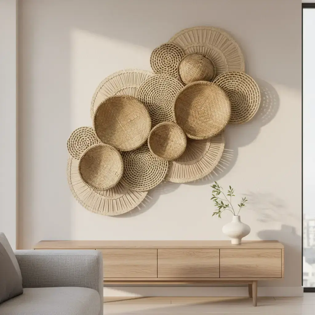Composição Cestaria Decorativa de Parede Hayala 2