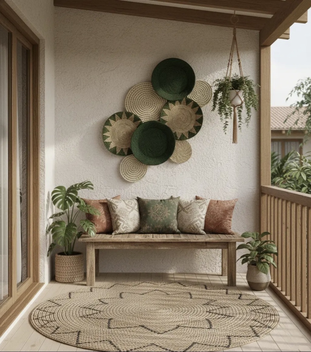 Decoração Parede Painel De Palha Boho Wassu 4