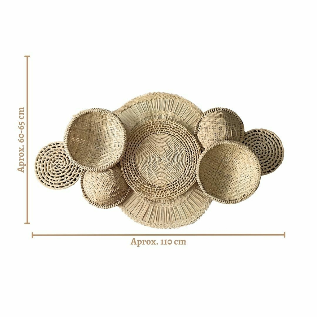Kit Decoração Cestaria De Parede Composição Bawá 4