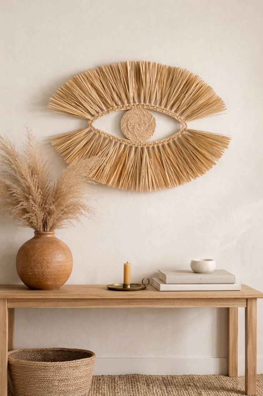 Olho Grego de Palha Decoração de Parede Boho 9