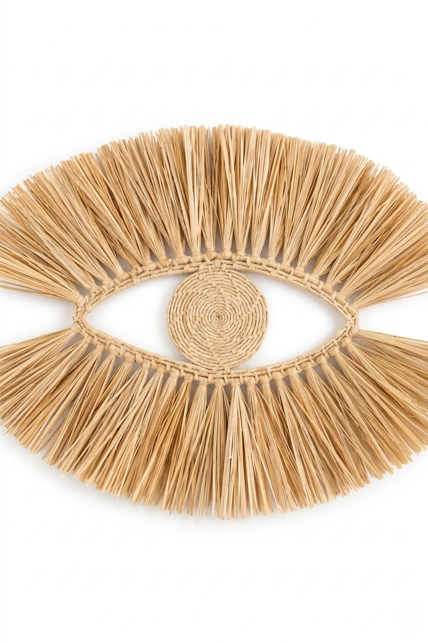 Olho Grego de Palha Decoração de Parede Boho 10