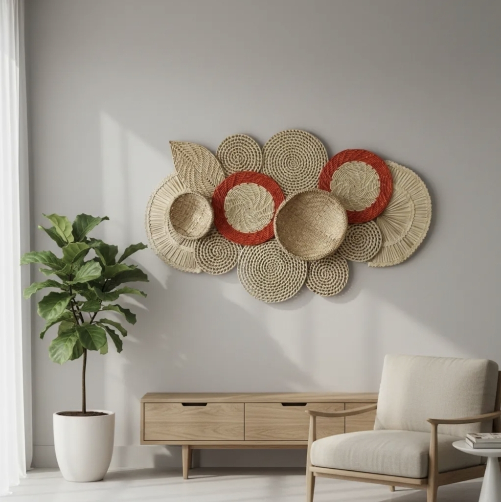 Composição Cestarias De Parede Boho Bali 10