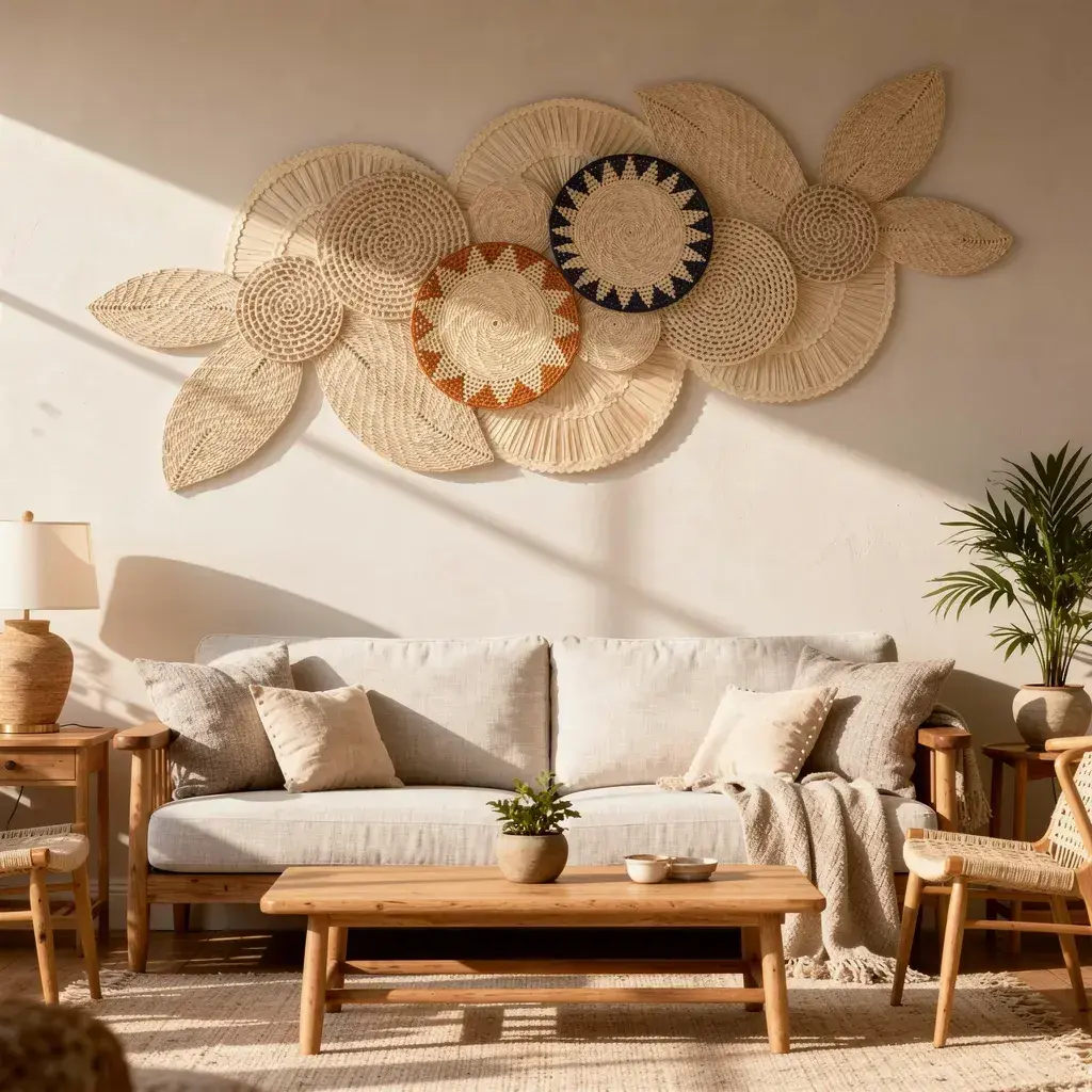 Cestaria de Parede Decorativa Boho Havaí