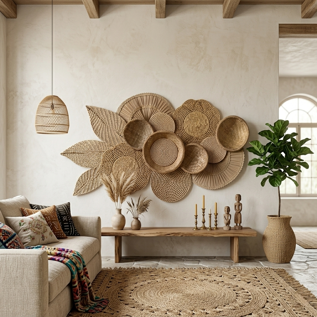 Composição Cestaria Decoração de Parede Numar