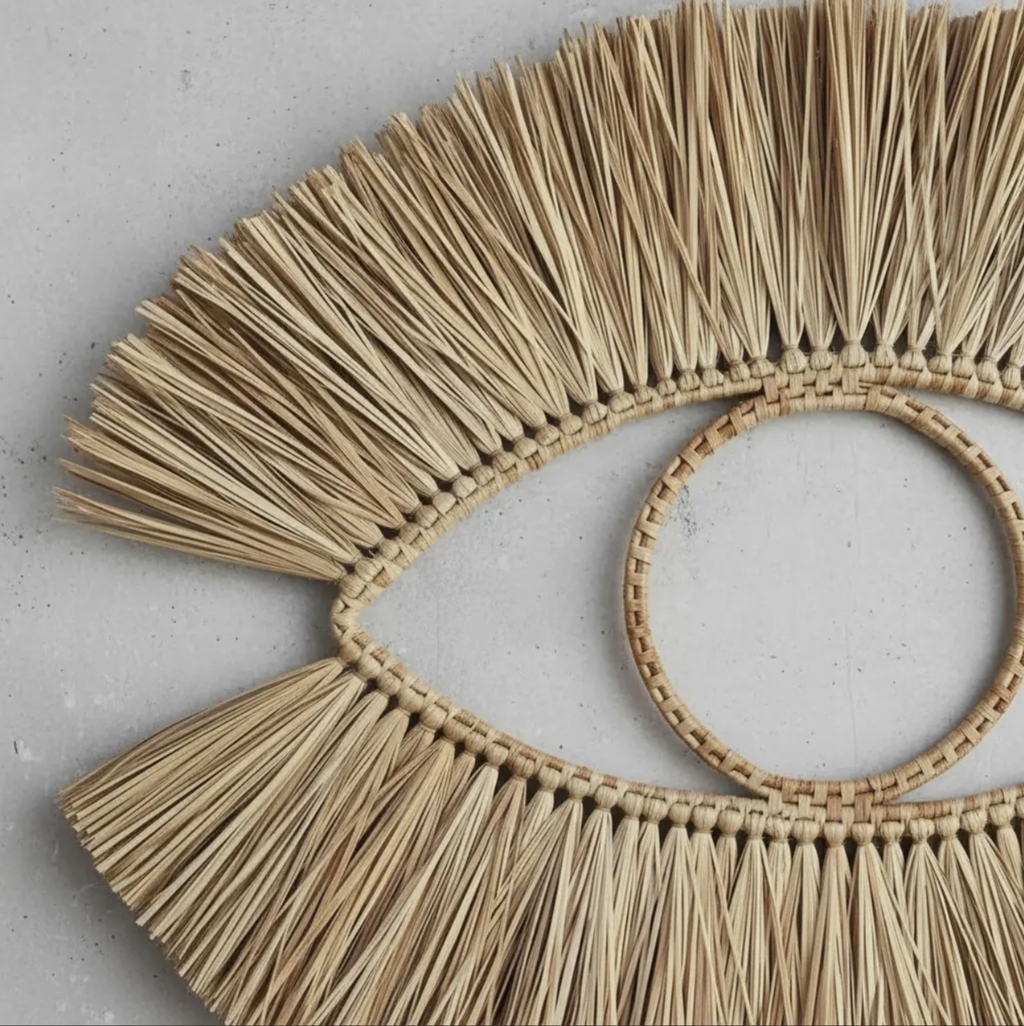 Olho Grego de Palha Decoração de Parede Boho 4