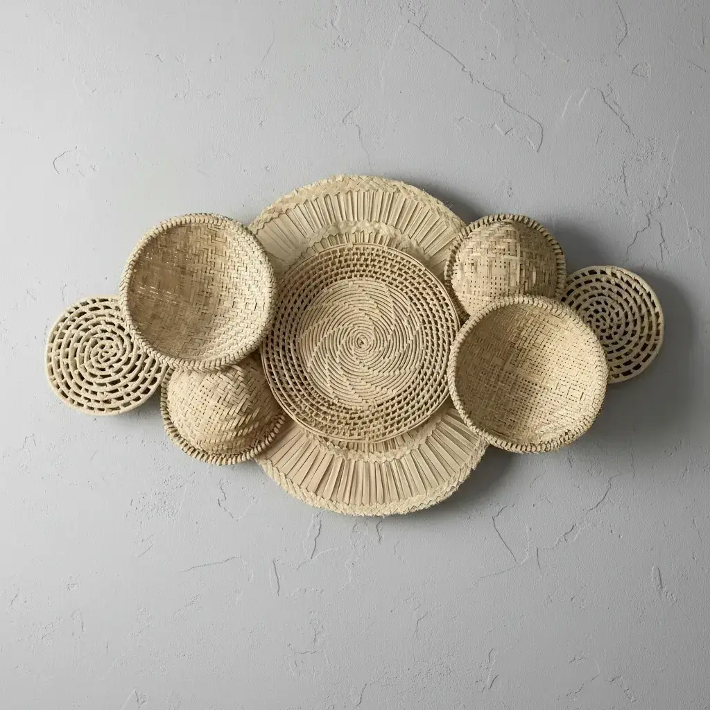 Kit Decoração Cestaria De Parede Composição Bawá 3