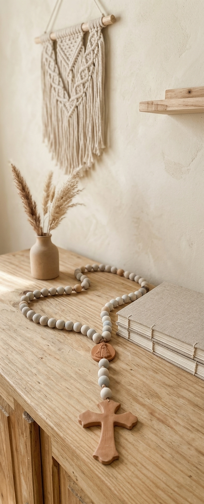 Colar de Mesa Terço Nossa Senhora Decorativo