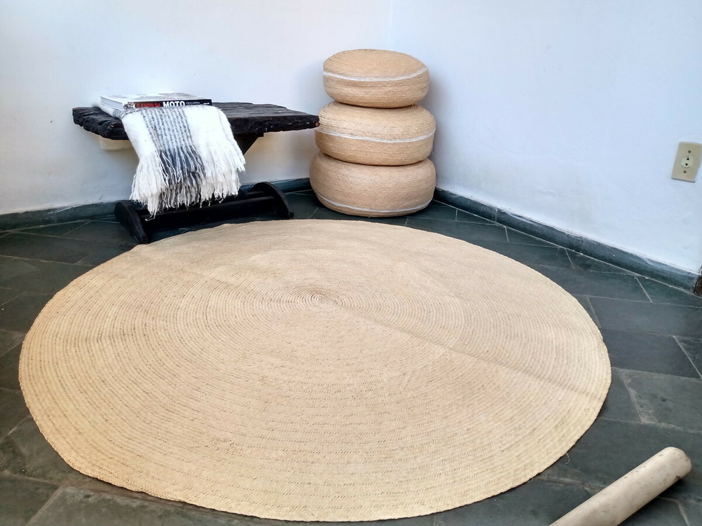 Tapete Boho Palha Natural Carnaúba Redondo 4