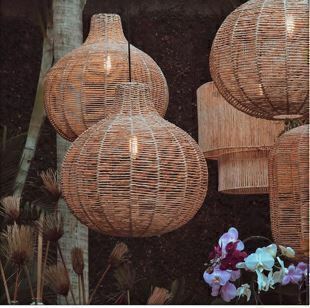 Luminária Aramada de Palha Bali 3