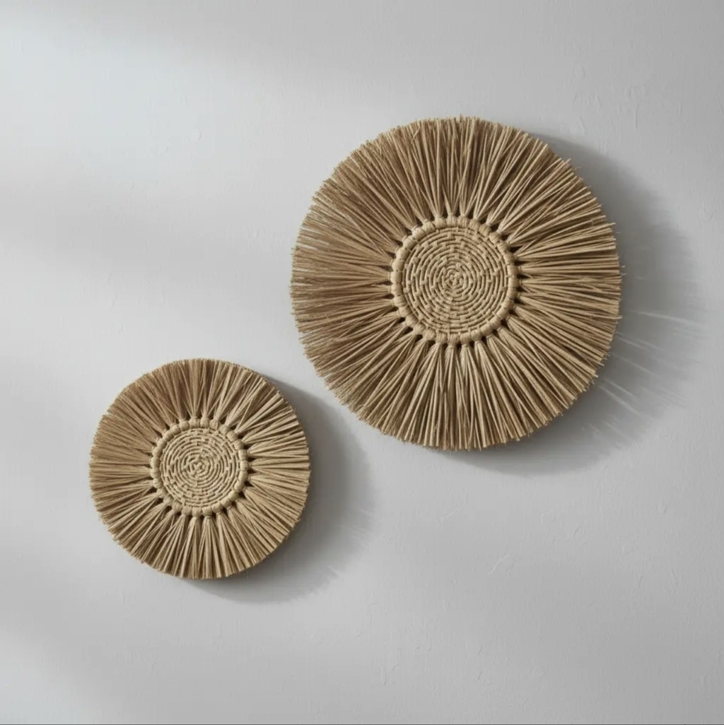 Dupla de Mandalas de Palha Decorativas 2