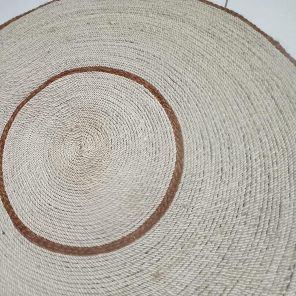 Tapete Corda de Sisal Redondo com Detalhes 3