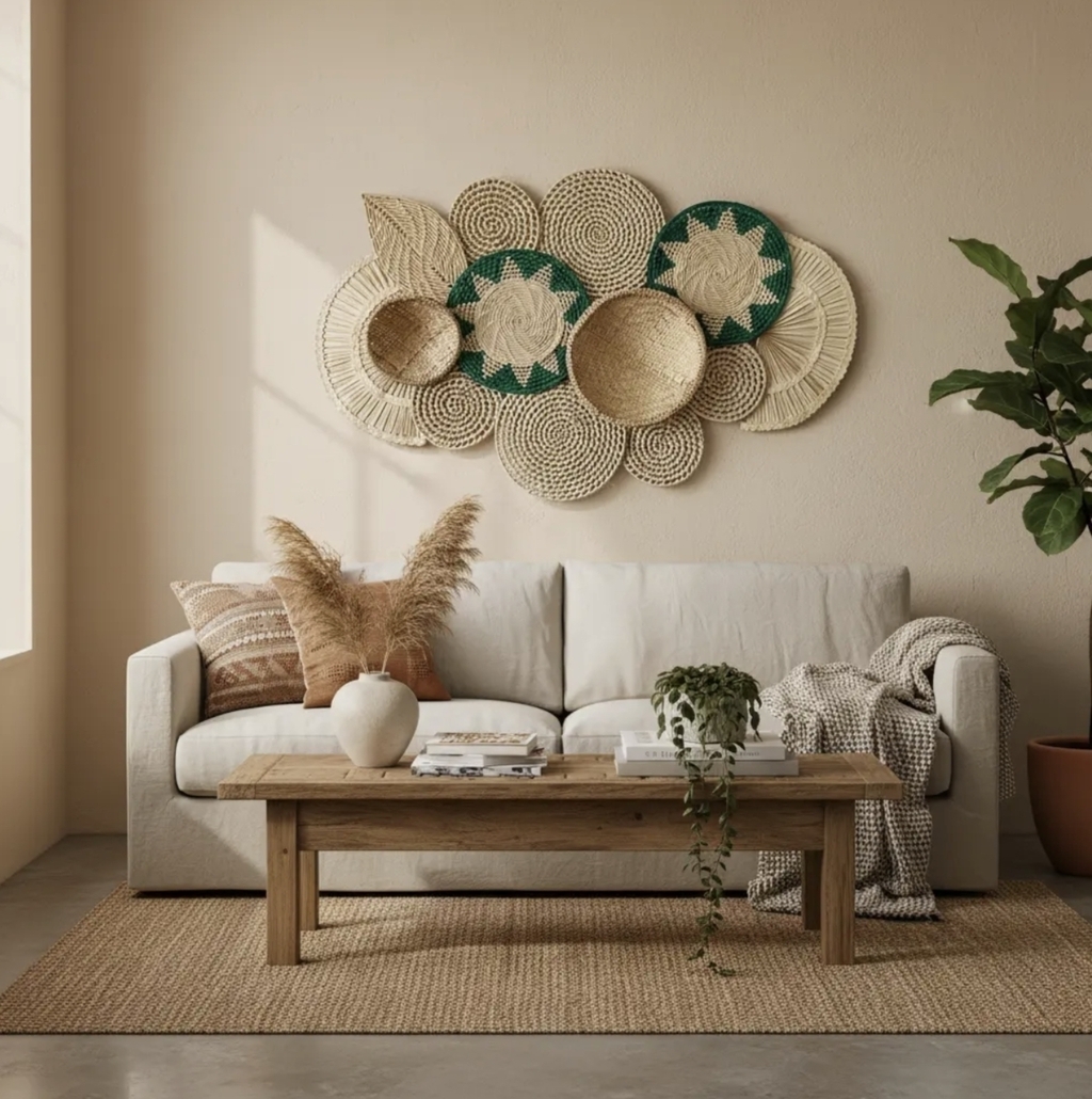 Composição Cestarias De Parede Boho Bali 4