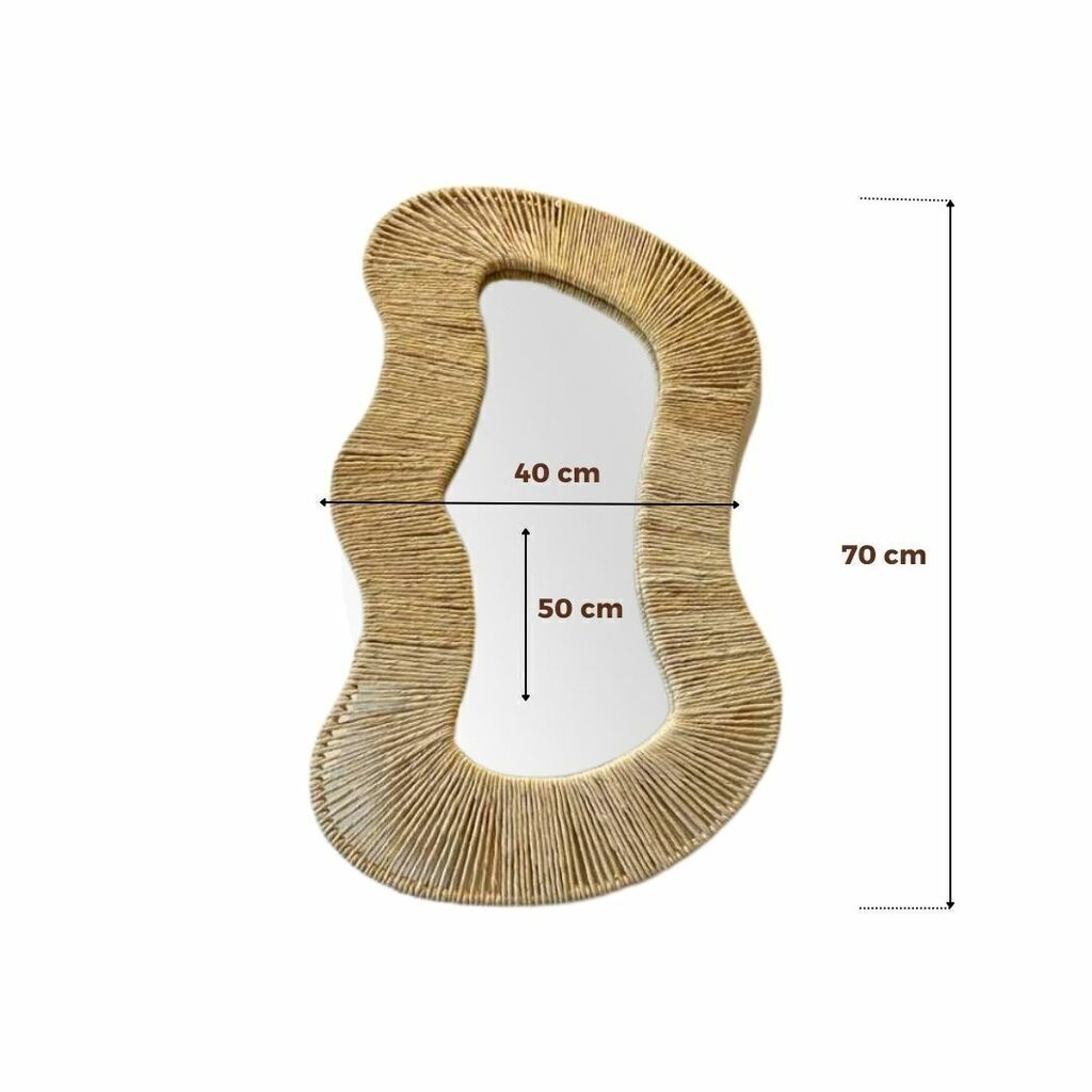 Espelho Orgânico Decorativo Fibra da Palha 3