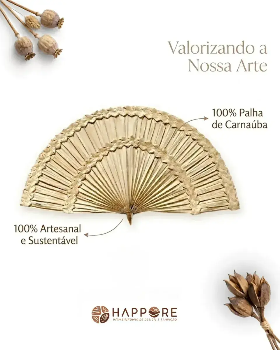 Leque De Palha Natural 2