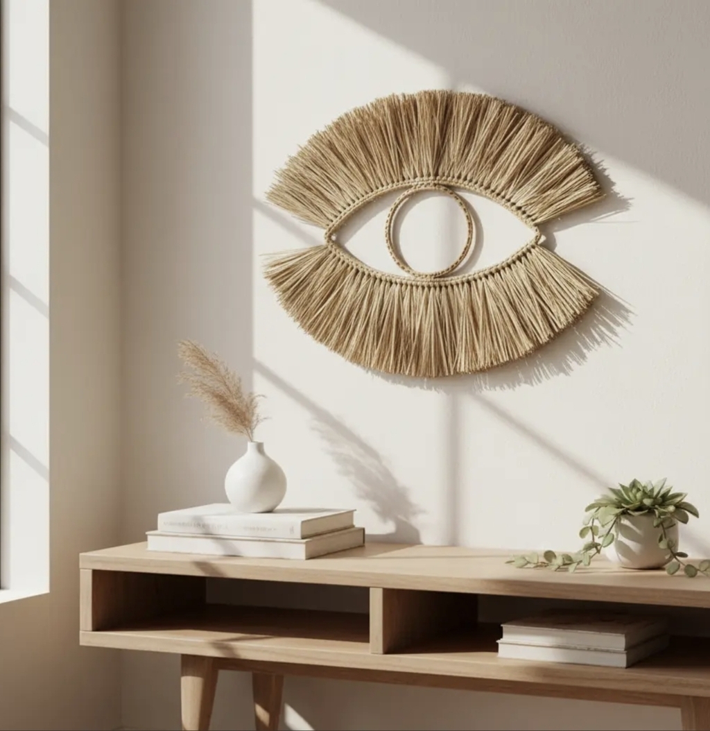 Olho Grego de Palha Decoração de Parede Boho 3