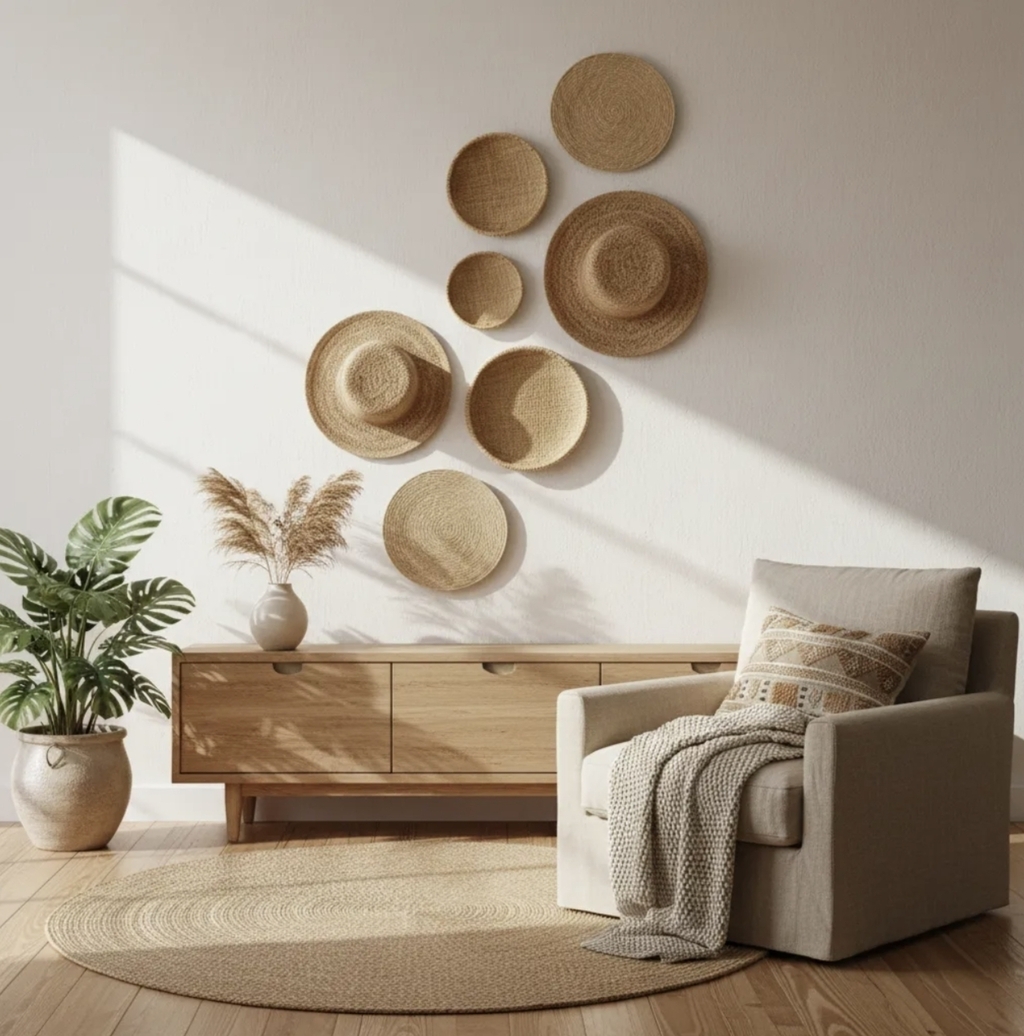 Decoração De Parede Composição de Chapéu Mandala Boho