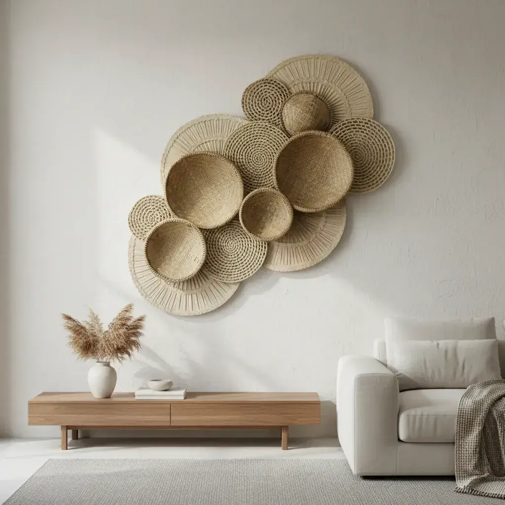 Composição Cestaria Decorativa de Parede Hayala