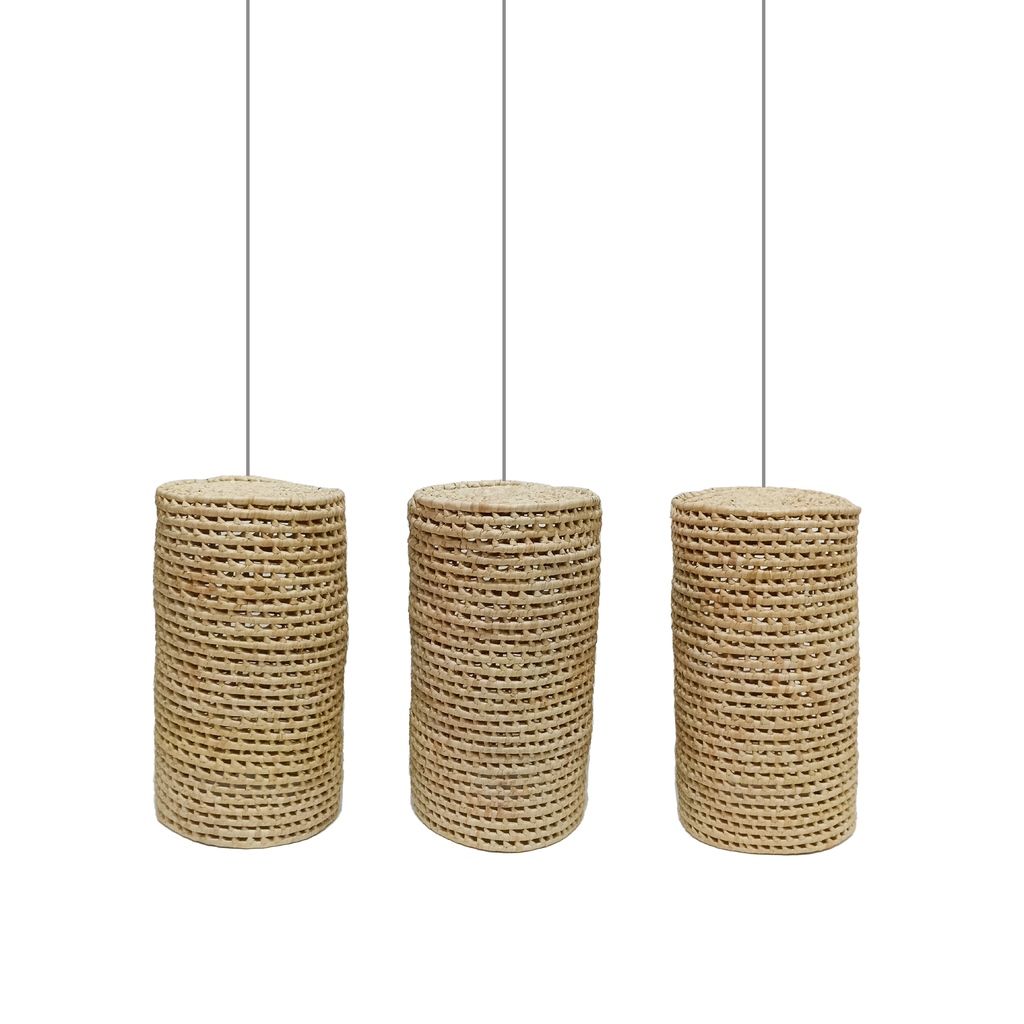 Composição Luminárias Cilíndricas Palha de Carnaúba 3