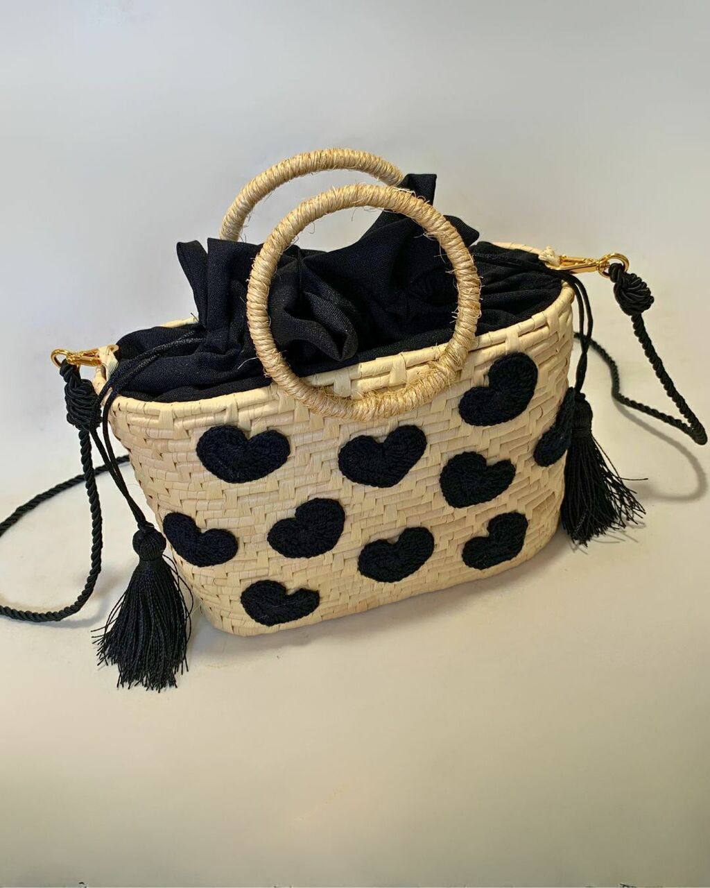 Bolsa De Palha Artesanal Coração 5