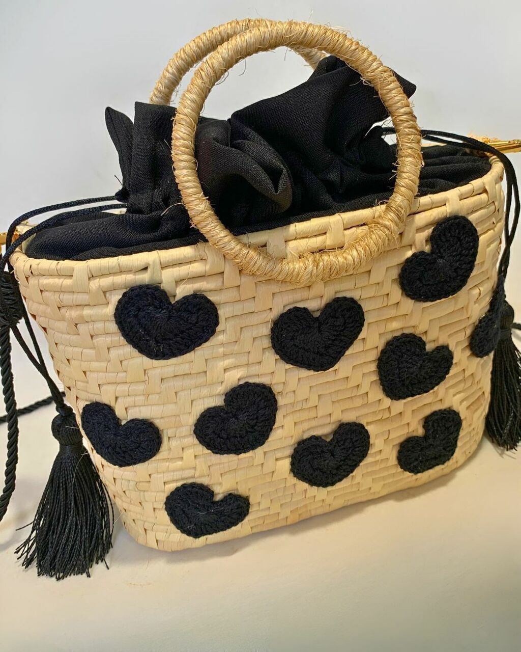 Bolsa De Palha Artesanal Coração 7