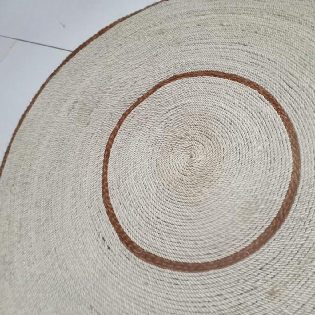 Tapete Corda de Sisal Redondo com Detalhes 2
