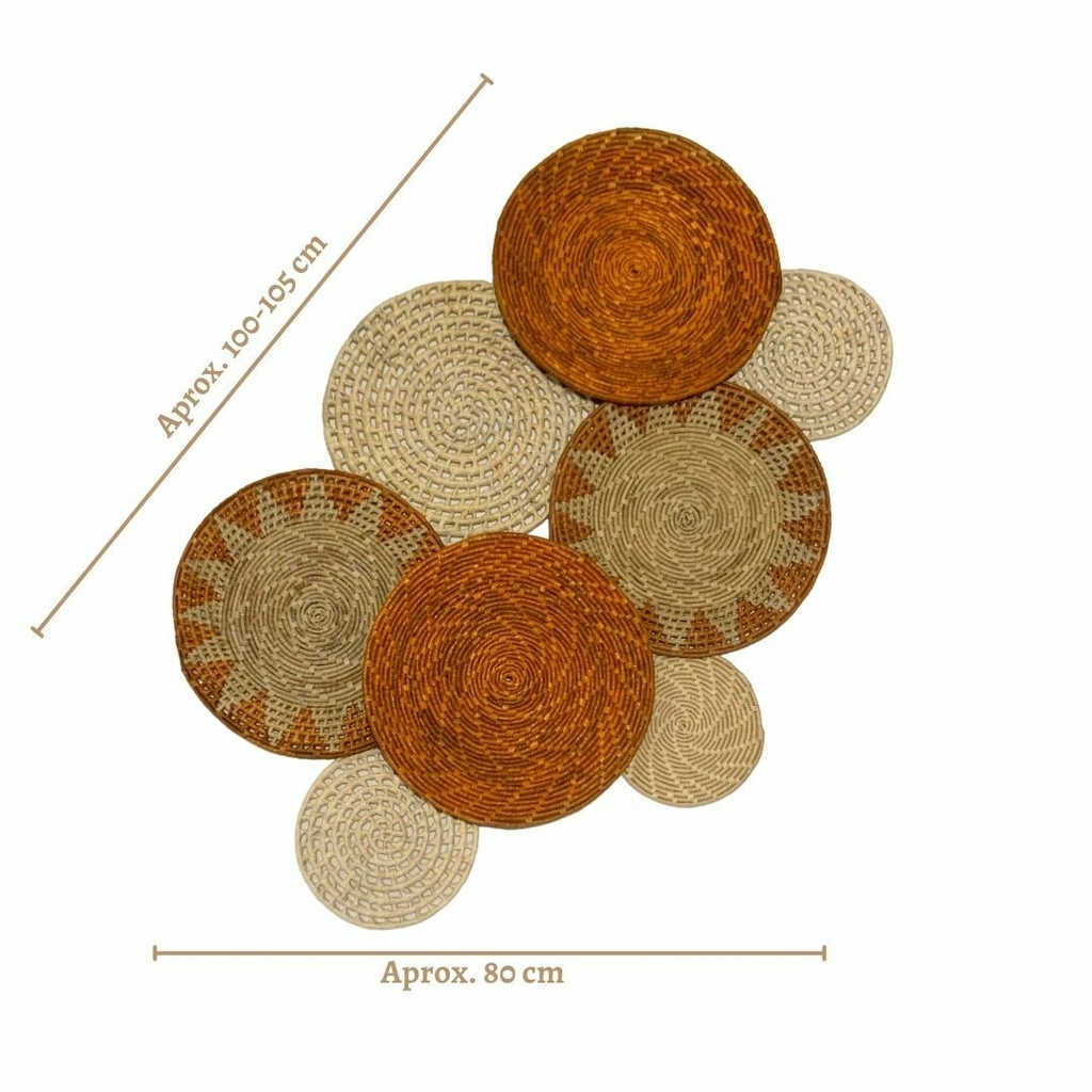 Decoração Parede Painel De Palha Boho Wassu 3