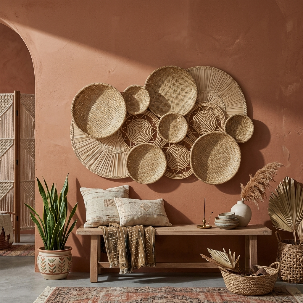 Cestaria composição de Parede Decorativa Boho Icaraí 3