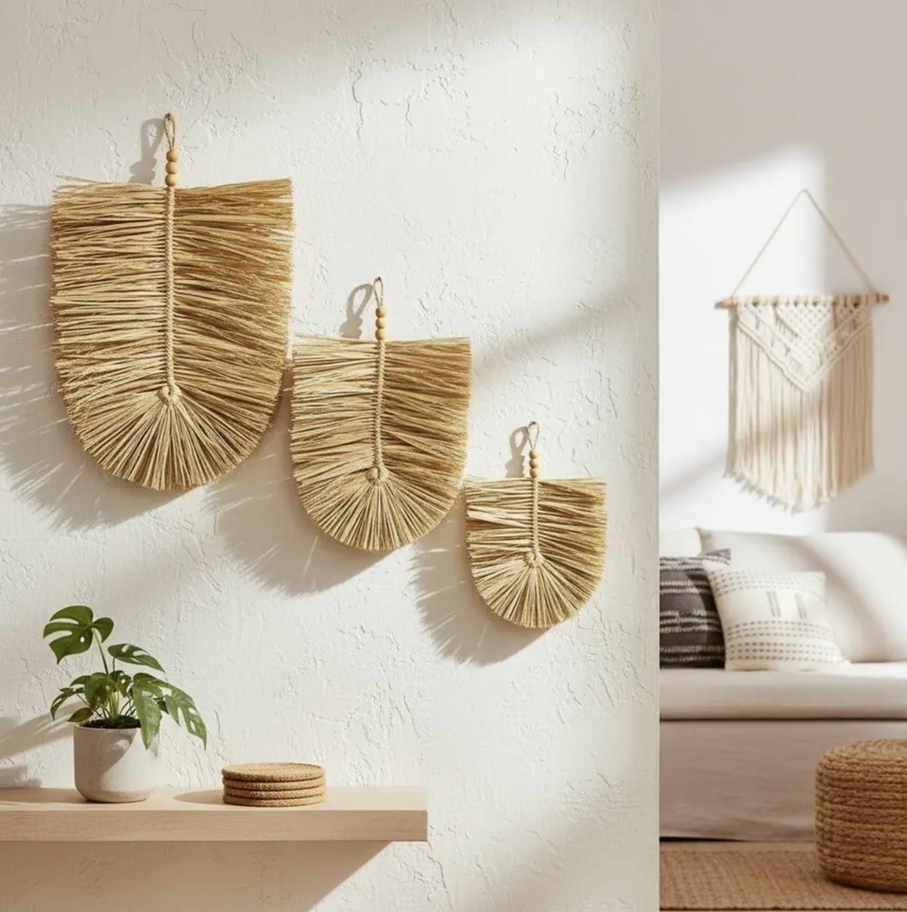 Folhas de Palha Pingentes Decorativos de Parede