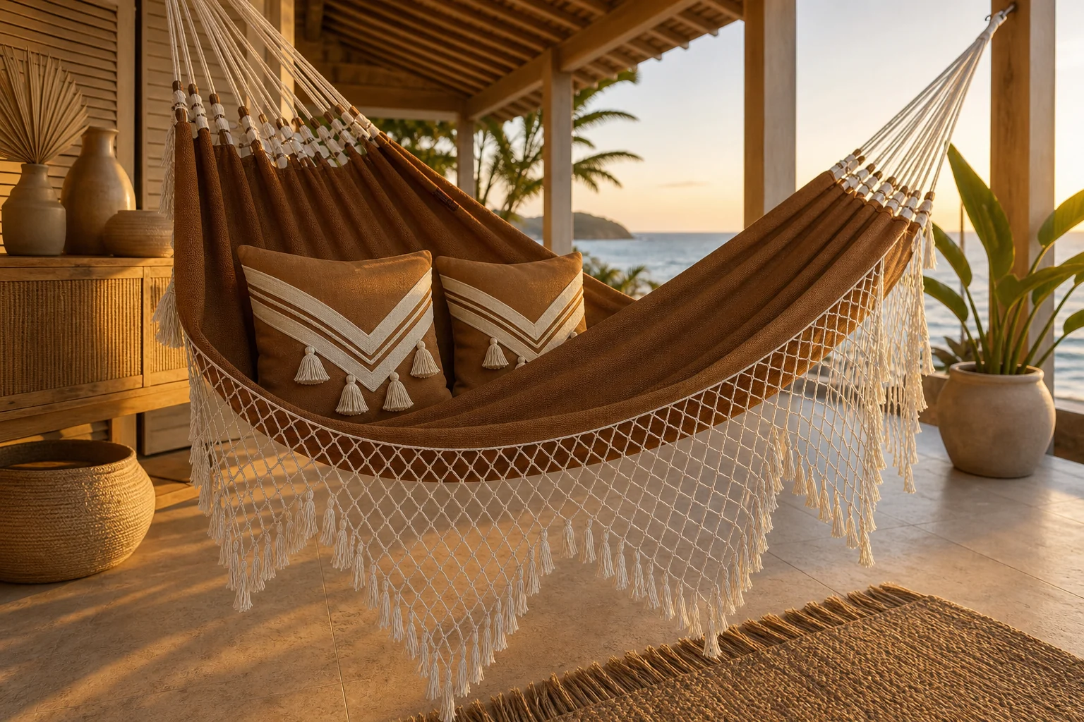 ​Rede de Descanso Casal Bucho de Boi 100% Algodão Premium – Conforto e Design Natural